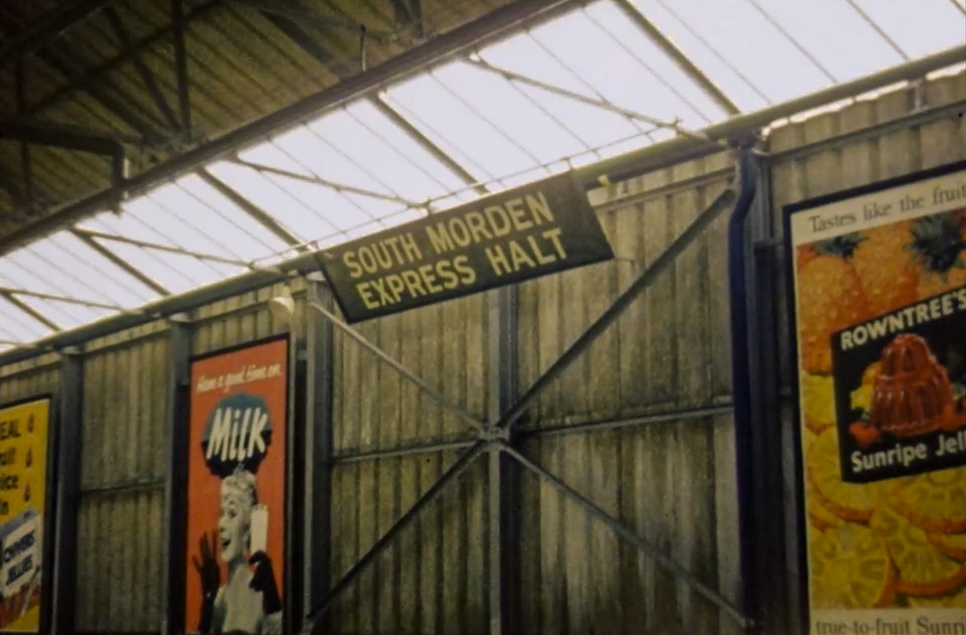 1954 South Morden Processing 'Express Halt' rail siding. (Stills from Express Dairy Film)