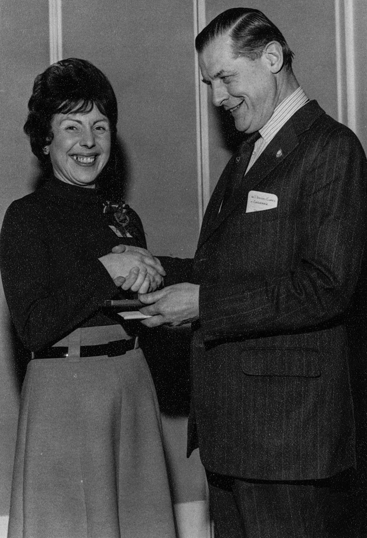 1976 30-year Long Service Award-Beryl Purslove and John Travers Clarke (Courtesy Beryl Purslove)