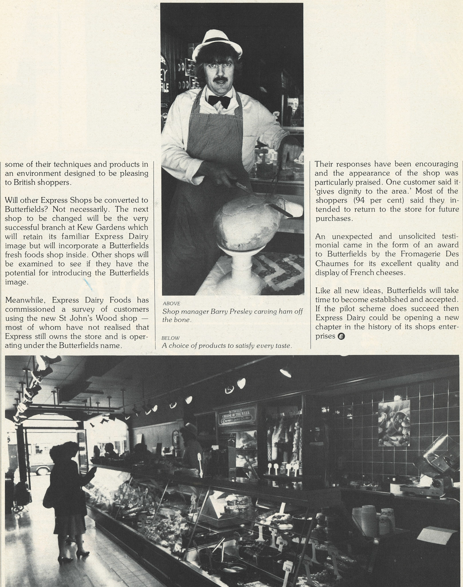 1982 Experimental shop re-branding at St John's Wood