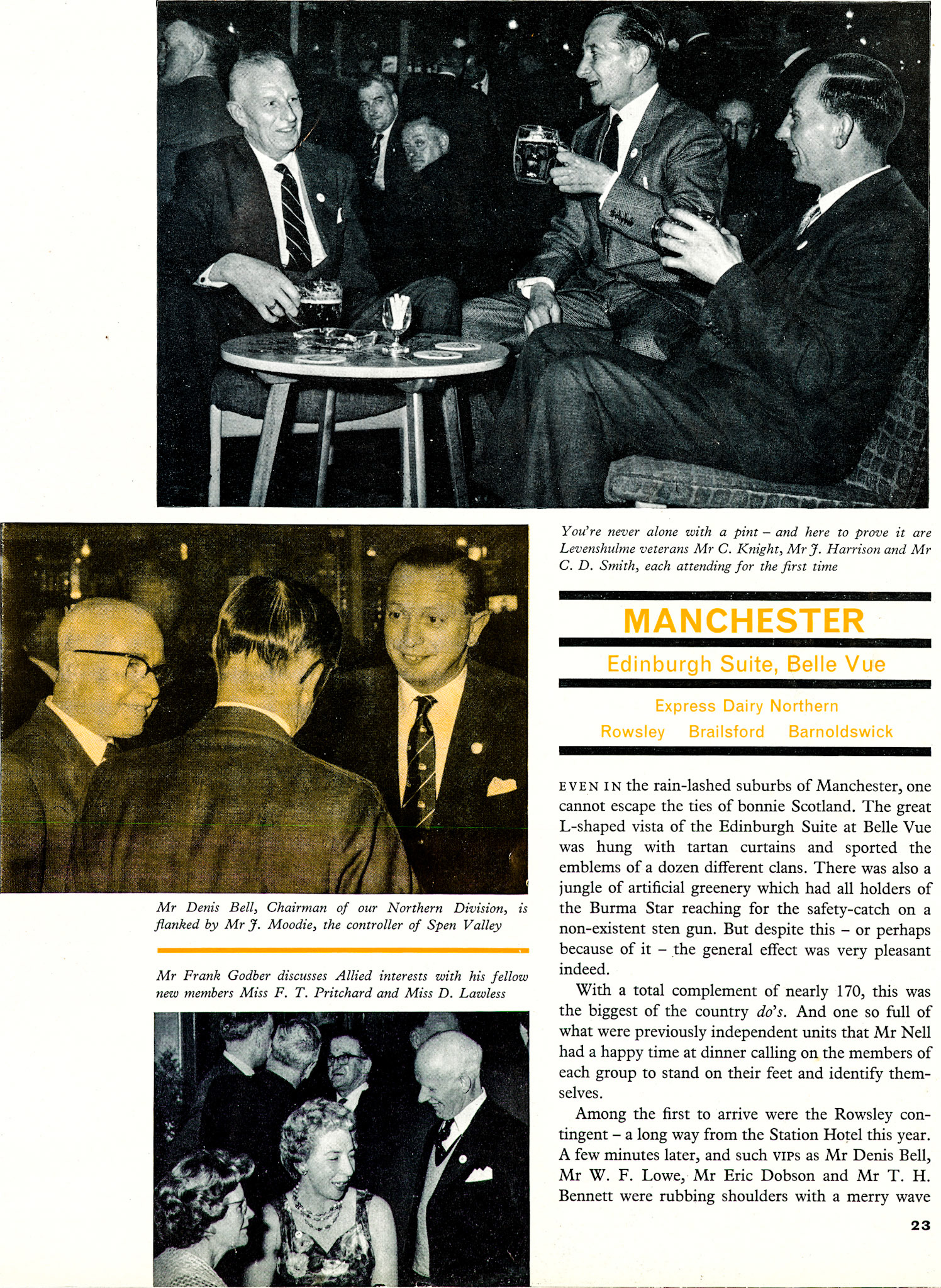 1961 Rowsley, Brailsford and Barnoldswick Creameries Long Service Dinner at Manchester.  (LSA Annual Review)
