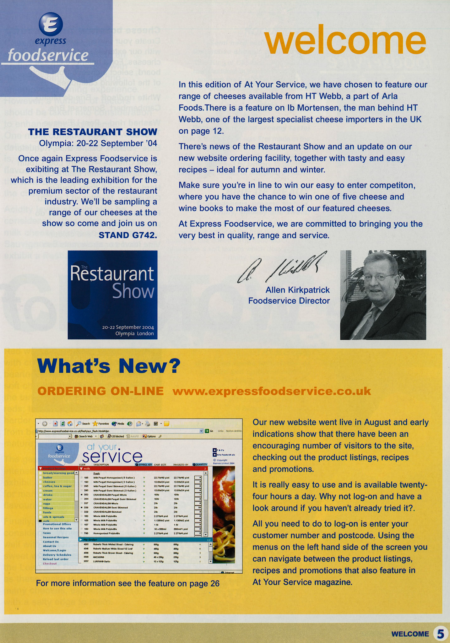 2004 Food Service Brochure (Courtesy Dave Fane)