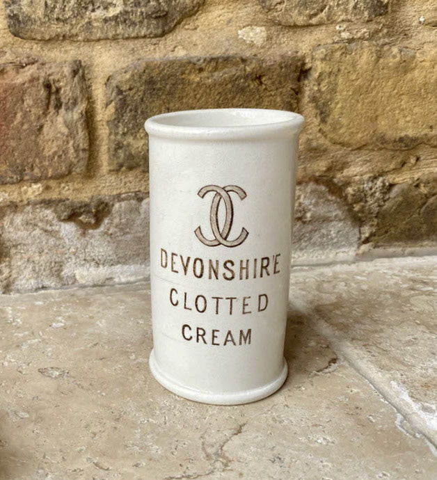 1890 Victorian Devonshire clotted cream pot, made by the Dairy Supply Company. Height, 11.5cm, Diameter, 6.3cm (Courtesy jfrancesantiques.co.uk)