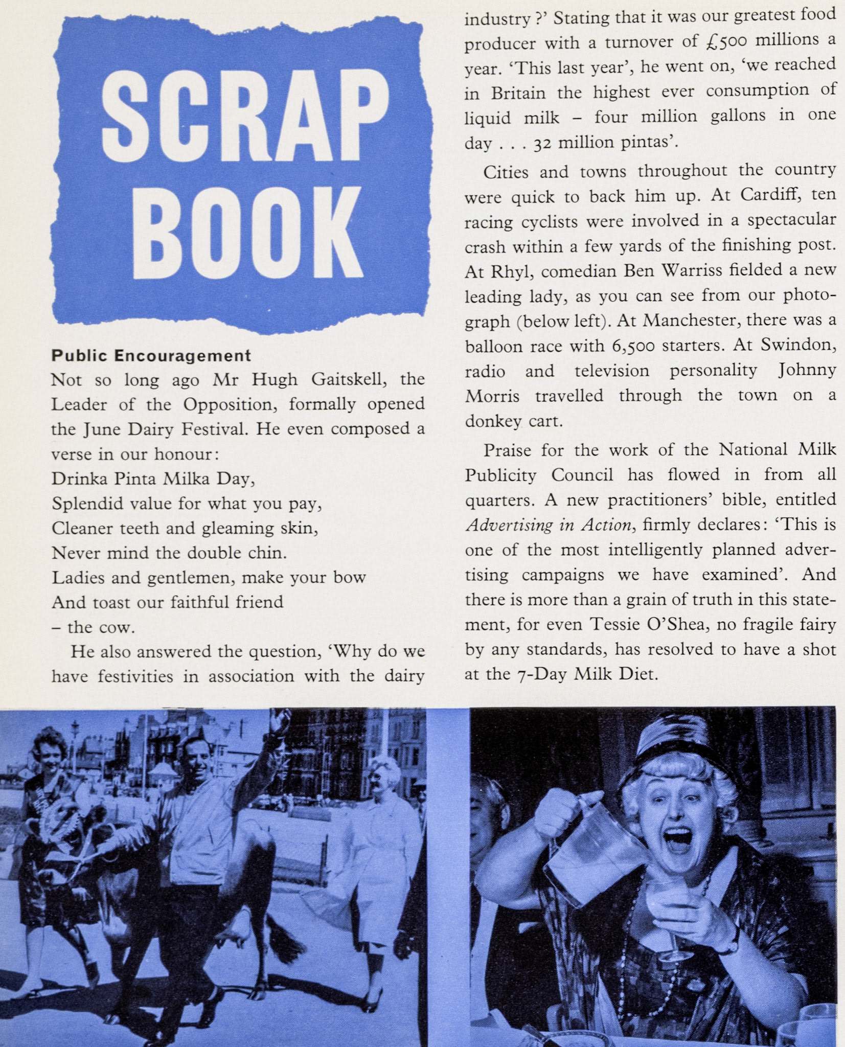 1962 Express News 'Scrapbook' article about the activiites of the National Milk Publicity Council. (Express News Autumn)