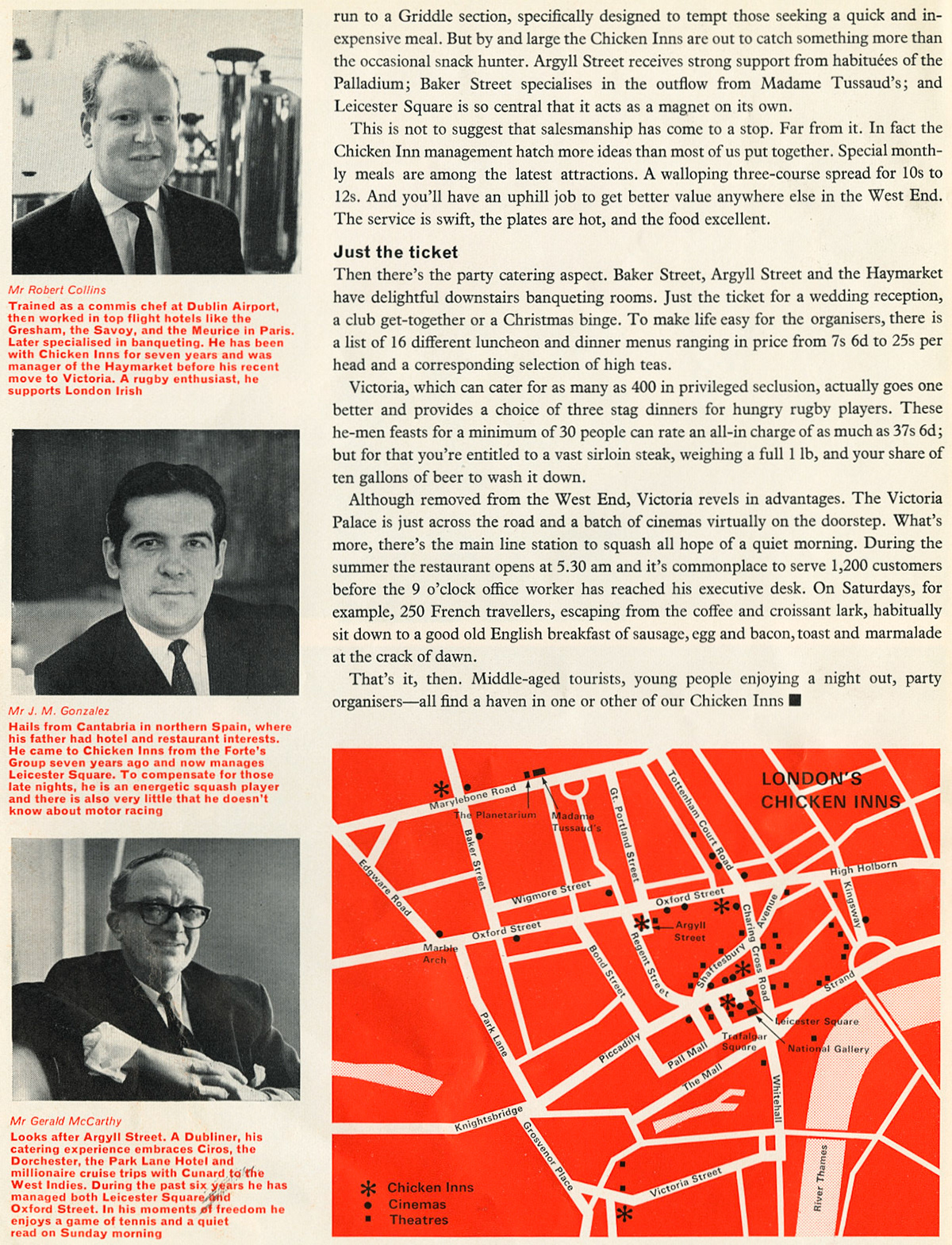 1967 Chicken Inns in Central London