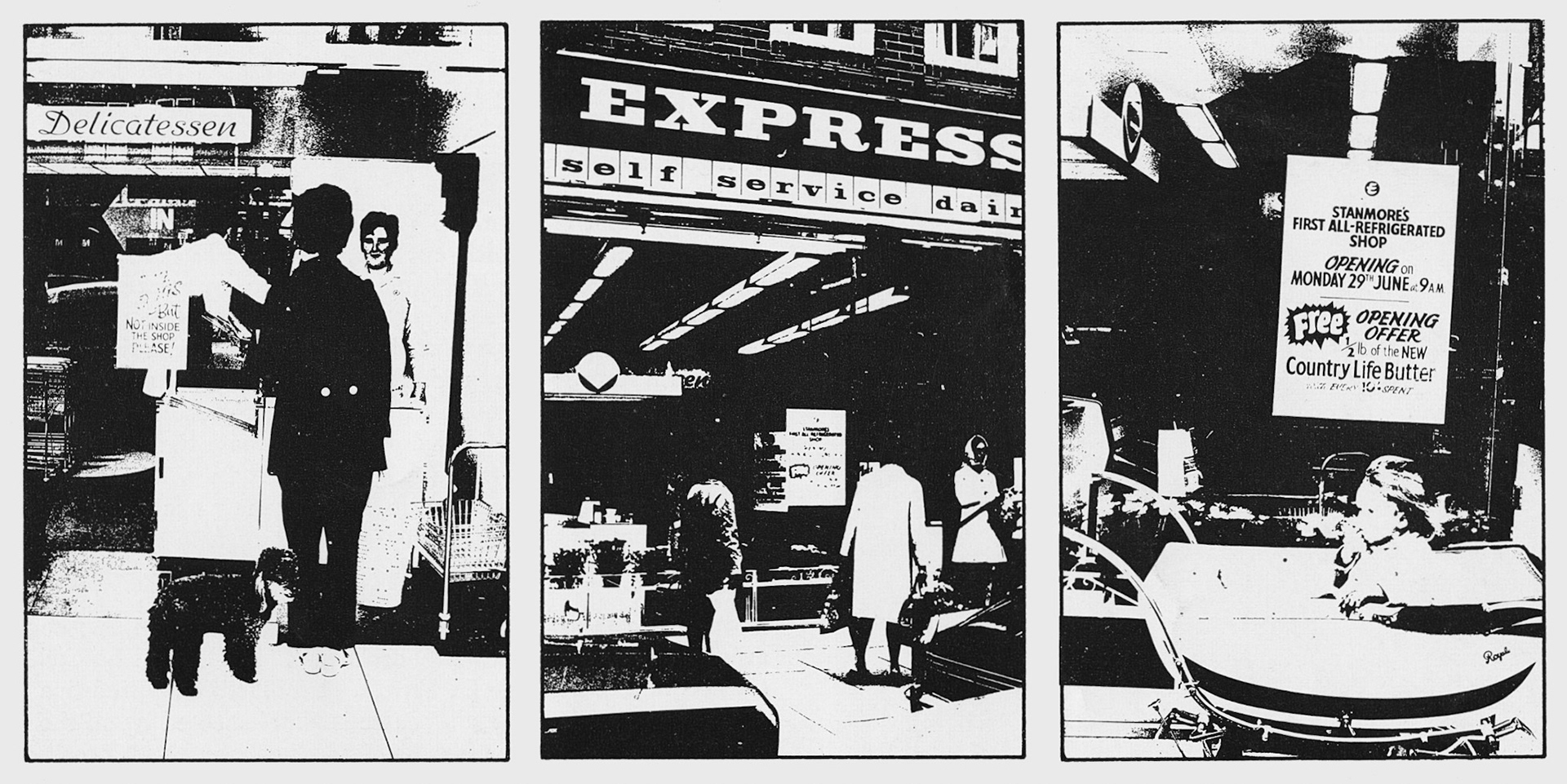 1970 Stanmore shop images-the first 'all refrigerated' shop. (Express News Autumn)