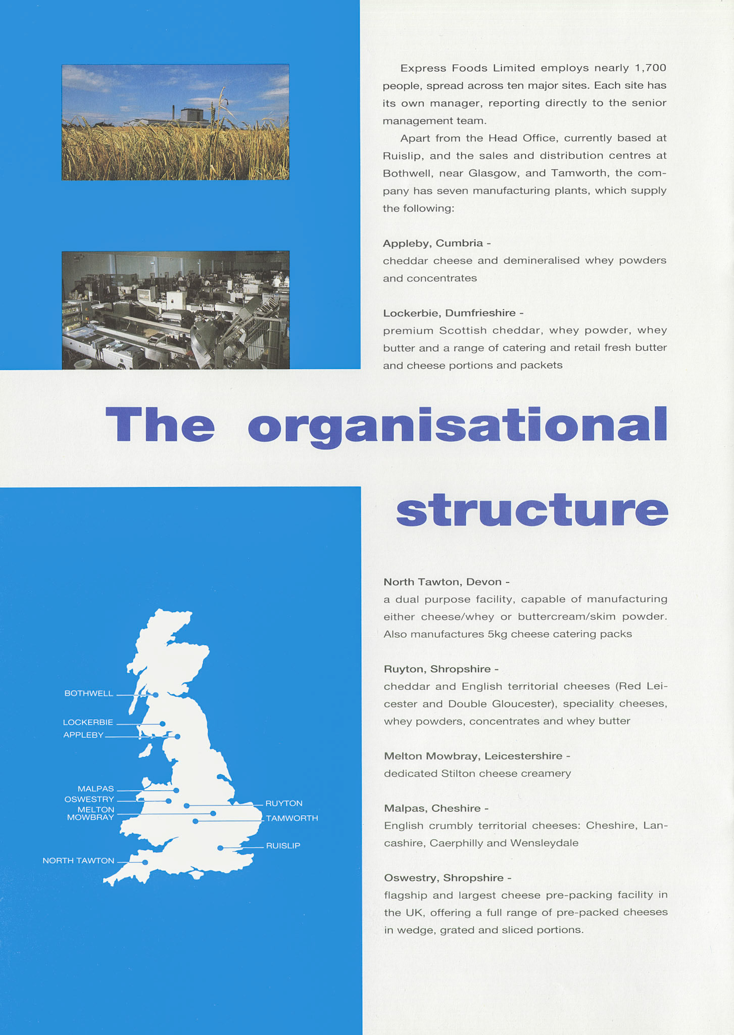 1992 Brochure explaining the Express Foods management buyout from Grand Metropolitan, led by MD Roger Davenport. (Courtesy Paul Luke)