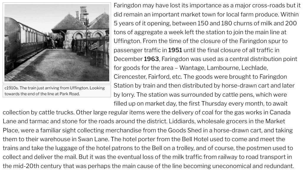 1910's Faringdon Station and description of goods traffic. Researched by Ian Lee, December 2019. Faringdon &amp; District Archaeological &amp; Historical Society https://www.fdahs.org.uk/railway/