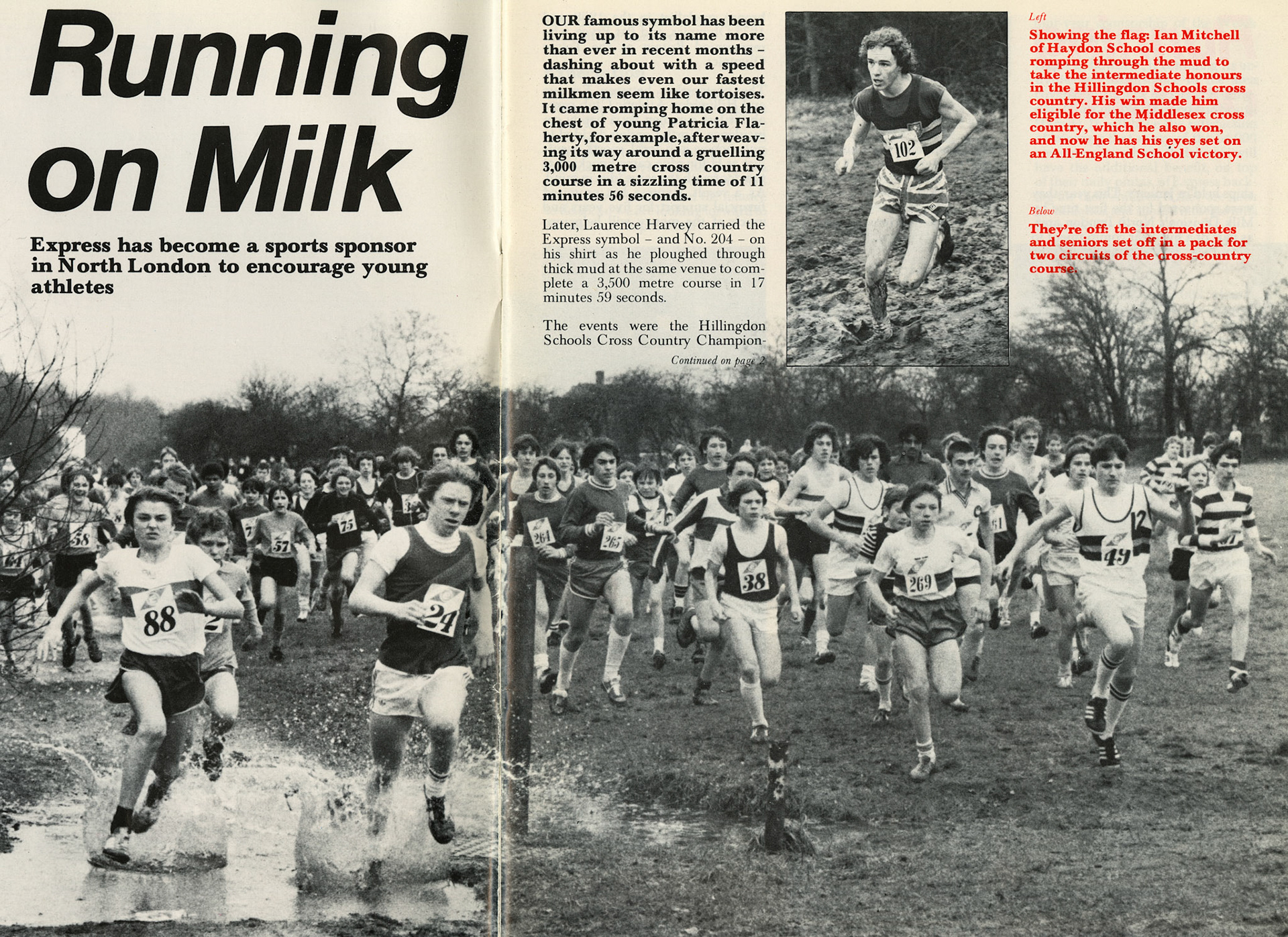 1980 Hillingdon schools and Athletic Club sponsored by Express Dairy