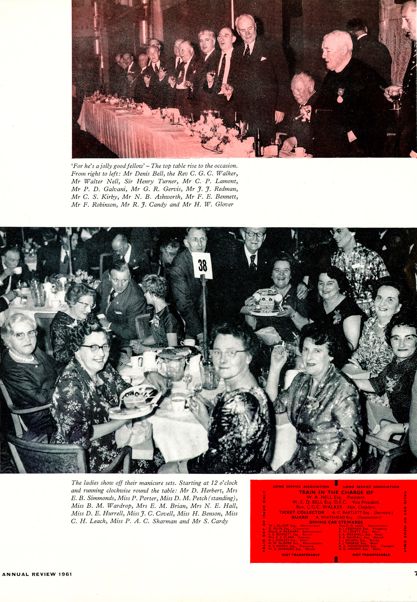 1961 London's 9th Annual Dinner at the Grosvenor Rooms. (LSA Annual Review)
