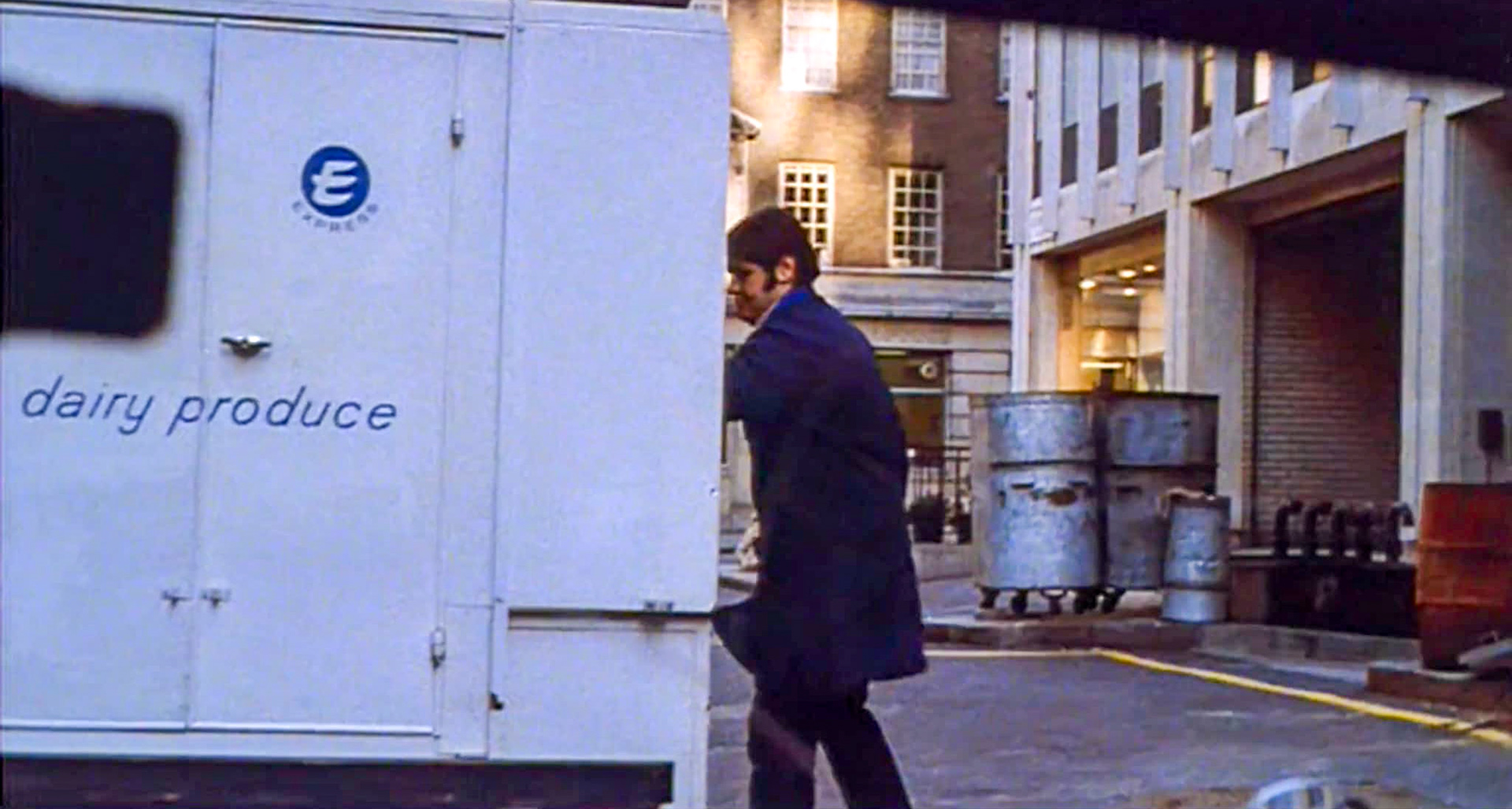 1971/2 Bloomsbury. David Graber comments "My dad Mick Graber worked at Bloomsbury for over 40 years. They needed a milkman and float for a scene in a Hammer movie and he was “asked” to go down and help them out. His scene lasted about 5 seconds and was filmed early in the day. But he had to hang around until late afternoon, not even allowed a cup of tea from the catering truck!! Michael Aldread adds "Worked with Mick at Bloomsbury-great guy got on well with him." Eamonn Fay wrote "Worked with Mick and I have a beer with Donna, his cousin, in Islington". (Courtesy David Graber)