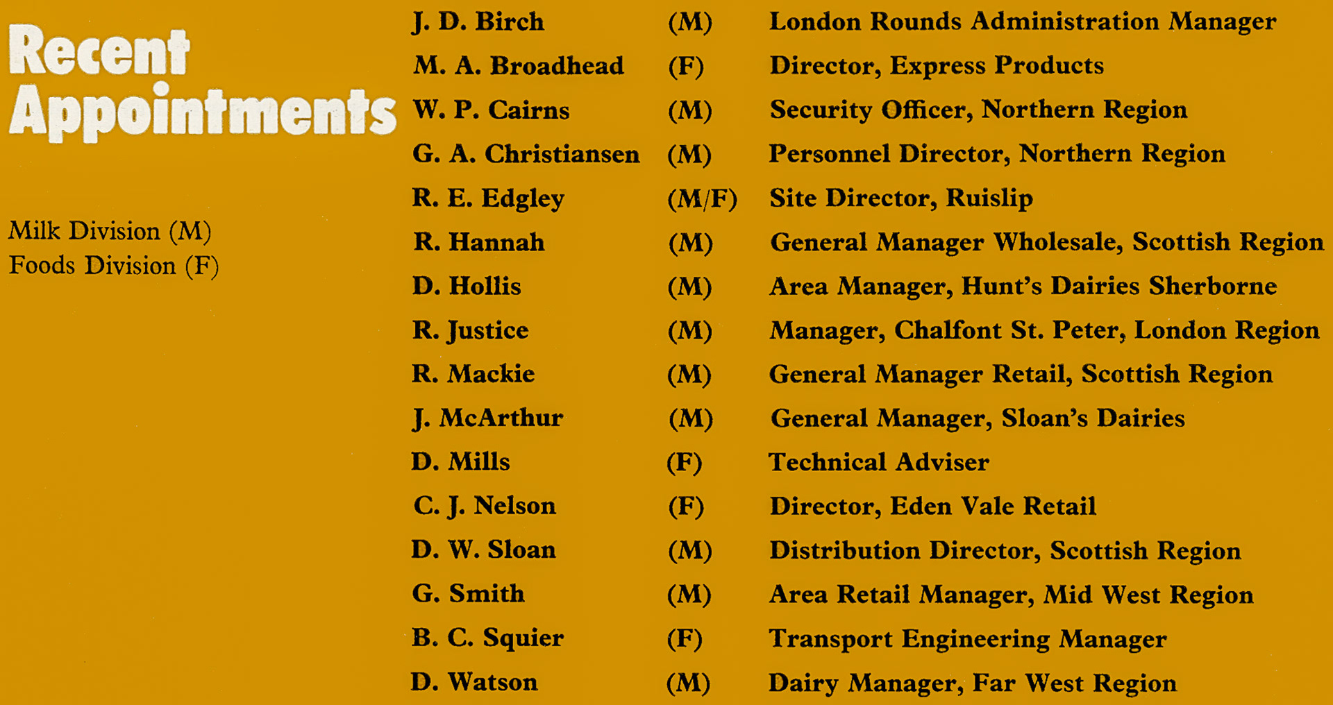 1975 Recent Appointments (Express News Autumn)