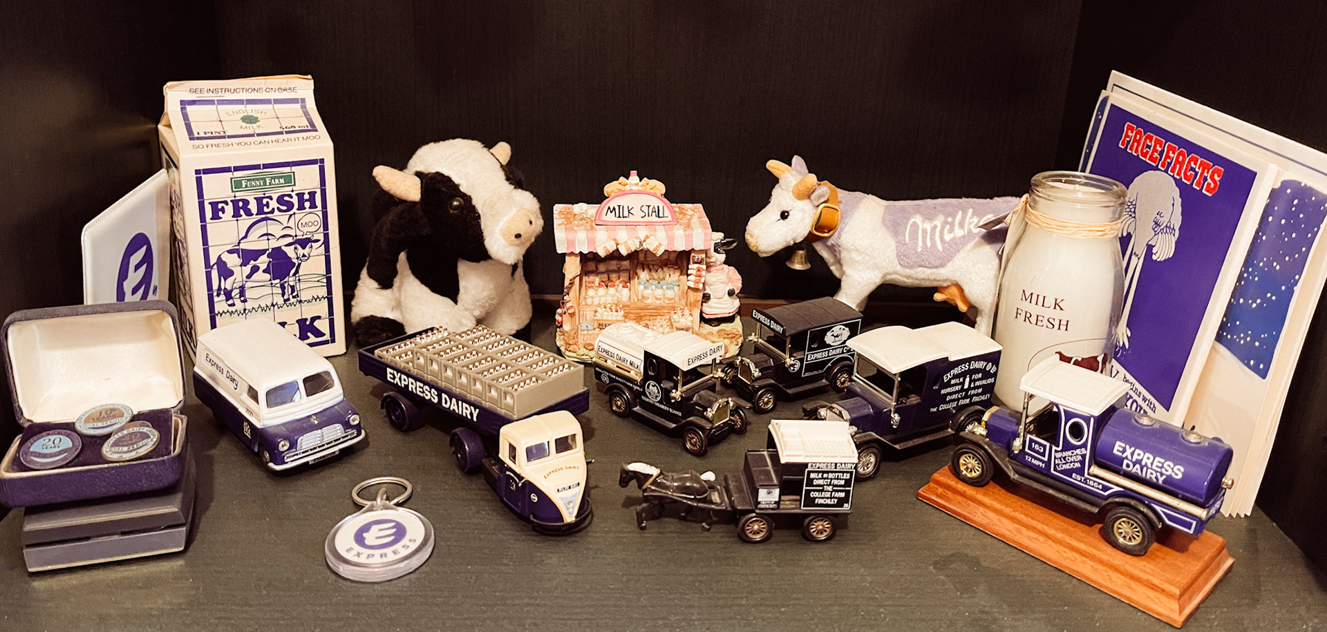 2023 - Brilliant collection of Express Dairy memorabilia, from Beryl Purslove.