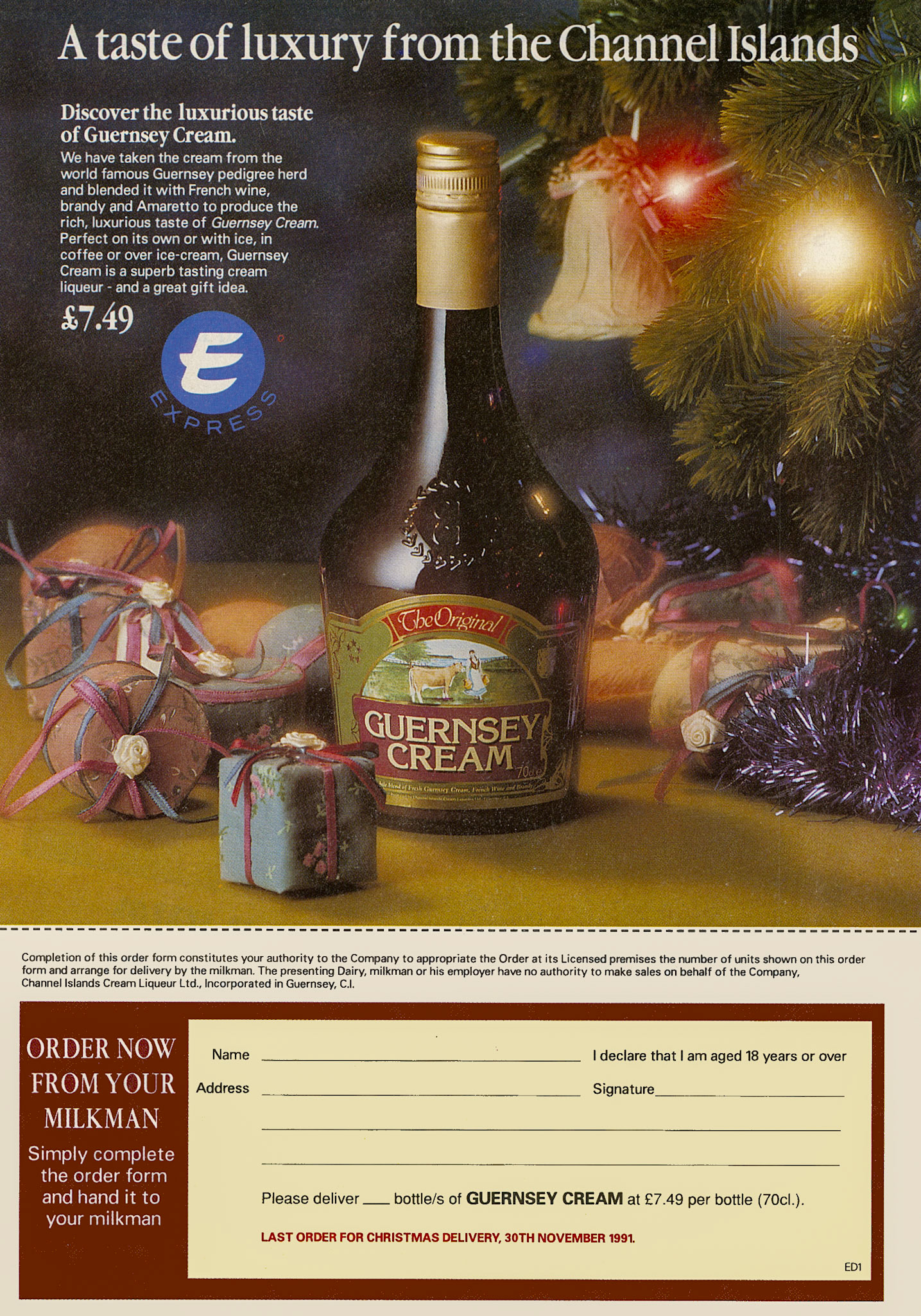 1991 Christmas Drinks leaflet (Courtesy Paul Luke)