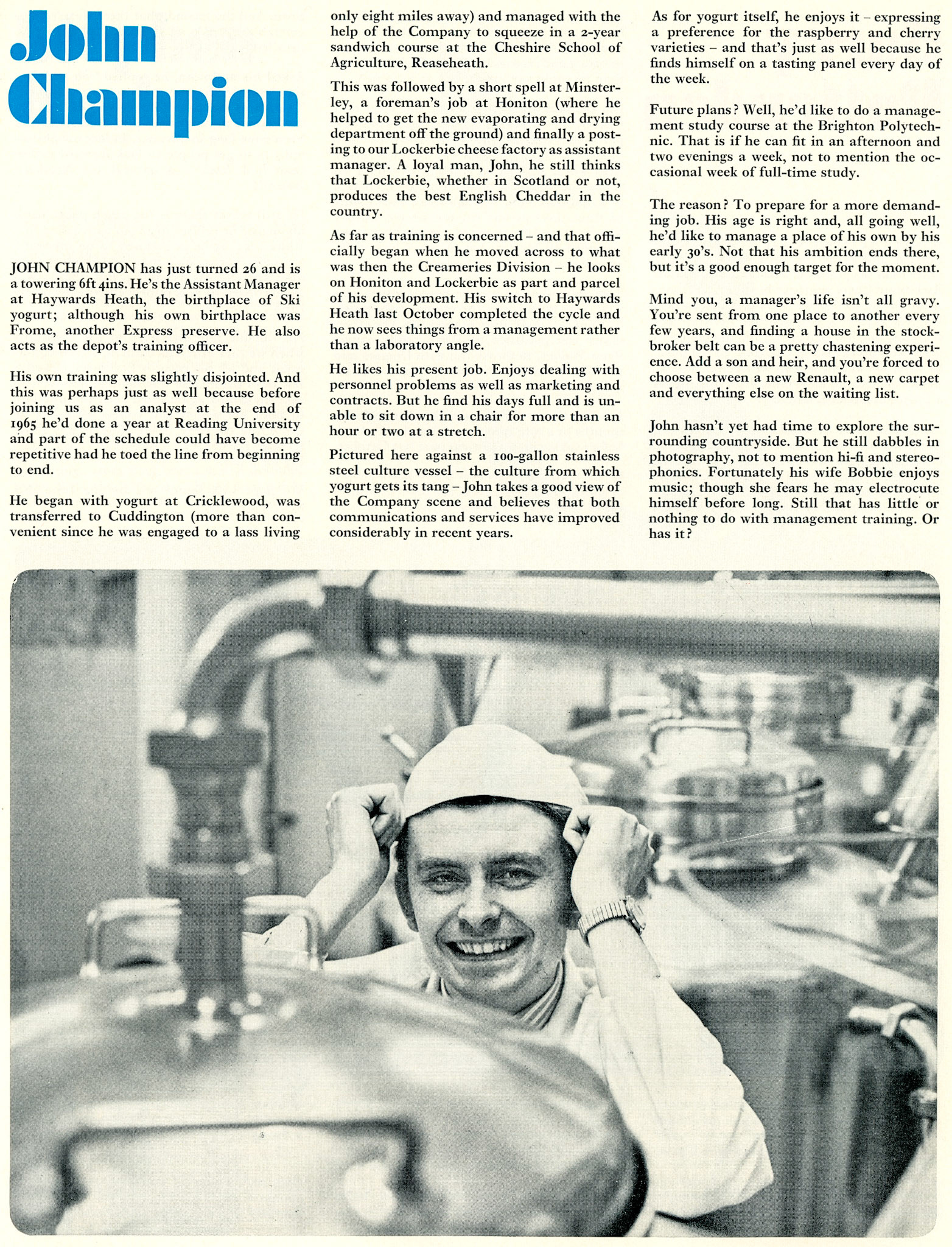 1972 Haywards Heath Manager John Champion