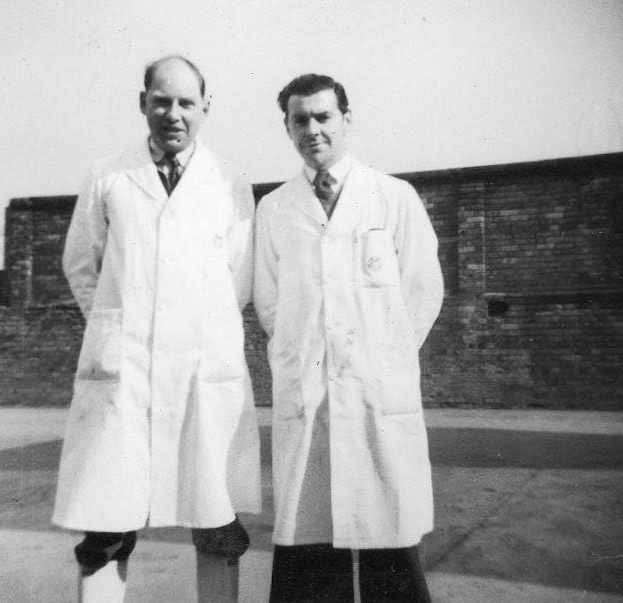 Minsterley managers. Lucy Walker comments "Jesse Rowson on the left, my wonderful grandad 😊" (Courtesy Monica Corfield, Pontesbury past and present FB Group)