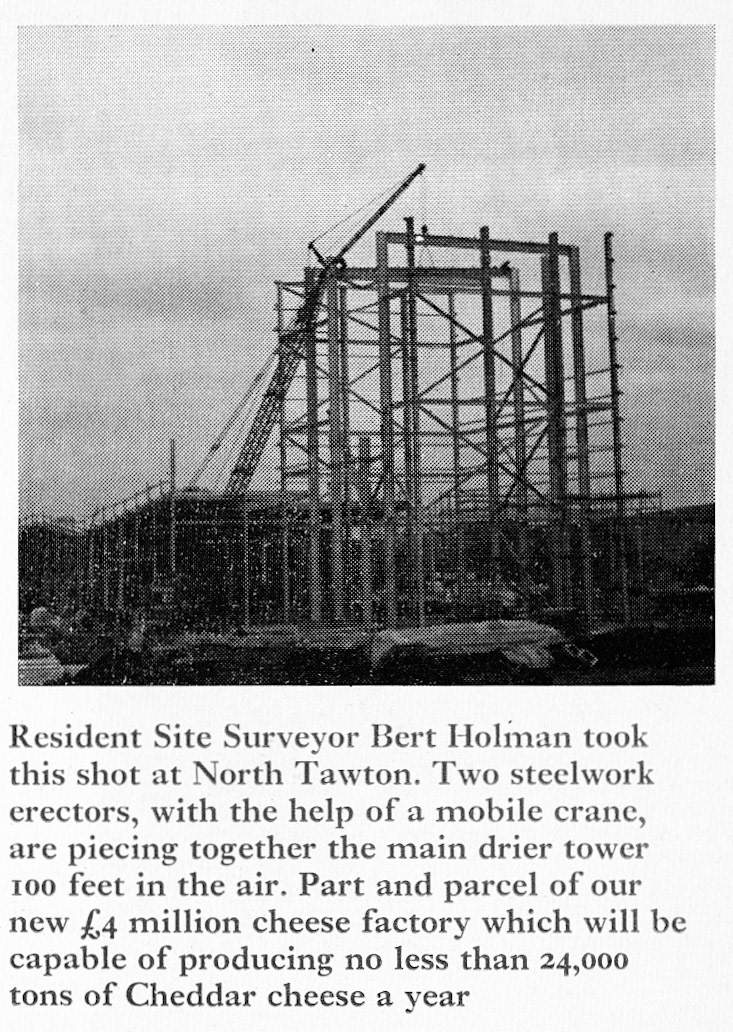 1973 North Tawton cheese factory construction