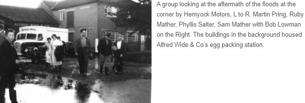 1960's Hemyock Egg Packing Station, after floods. (Courtesy Blackdown Archives)