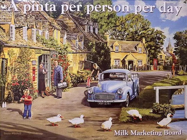 1950's MMB advertisement on wall hanging plate. (Courtesy Steve Bailey Reynolds)