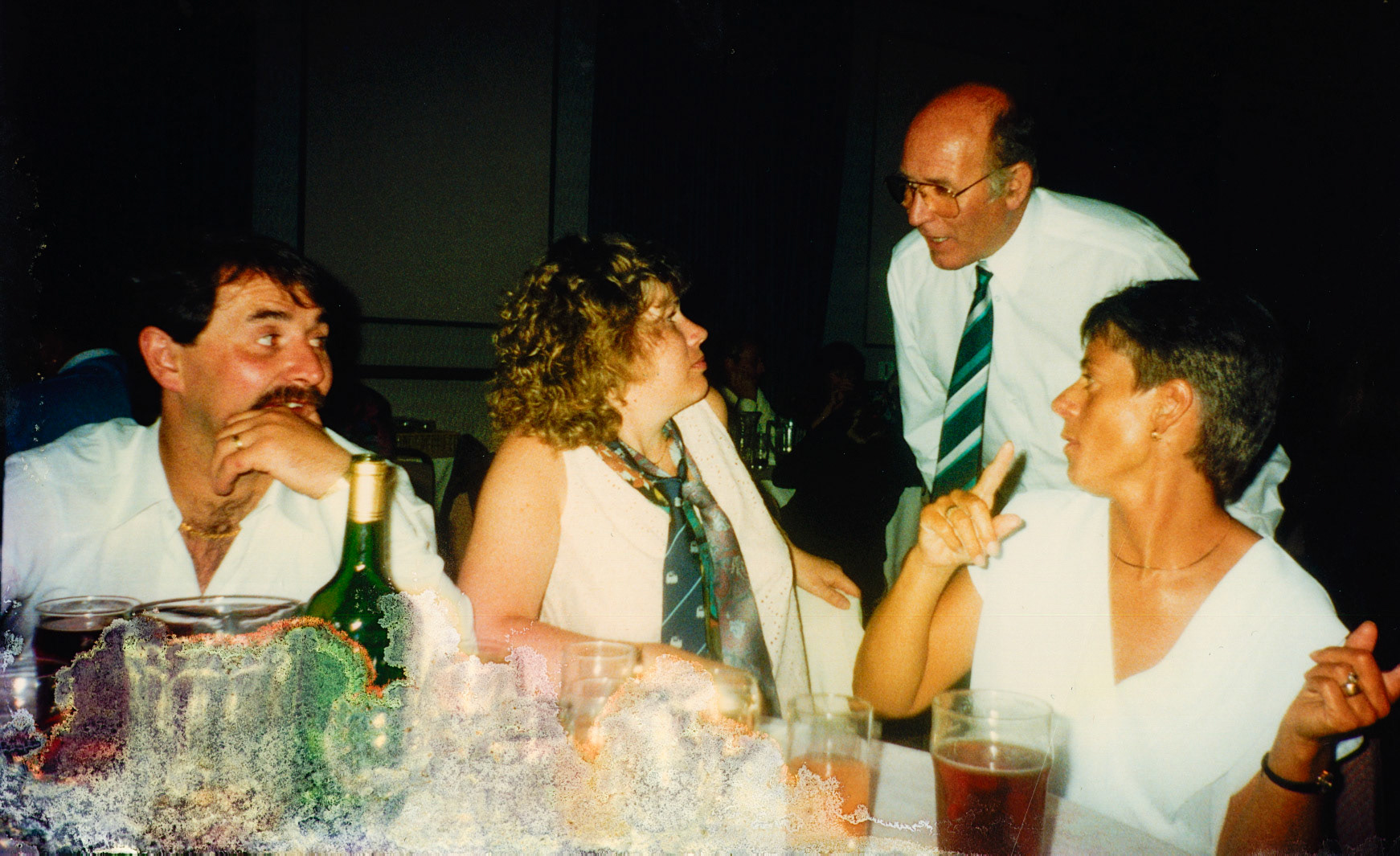 1991 (September) Drivers and Forklift competition, Hilton International, Ruislip. "Evening dinner with Paul & Jackie Merriott, Susan Muir, ?"(Courtesy Phillip Budd)