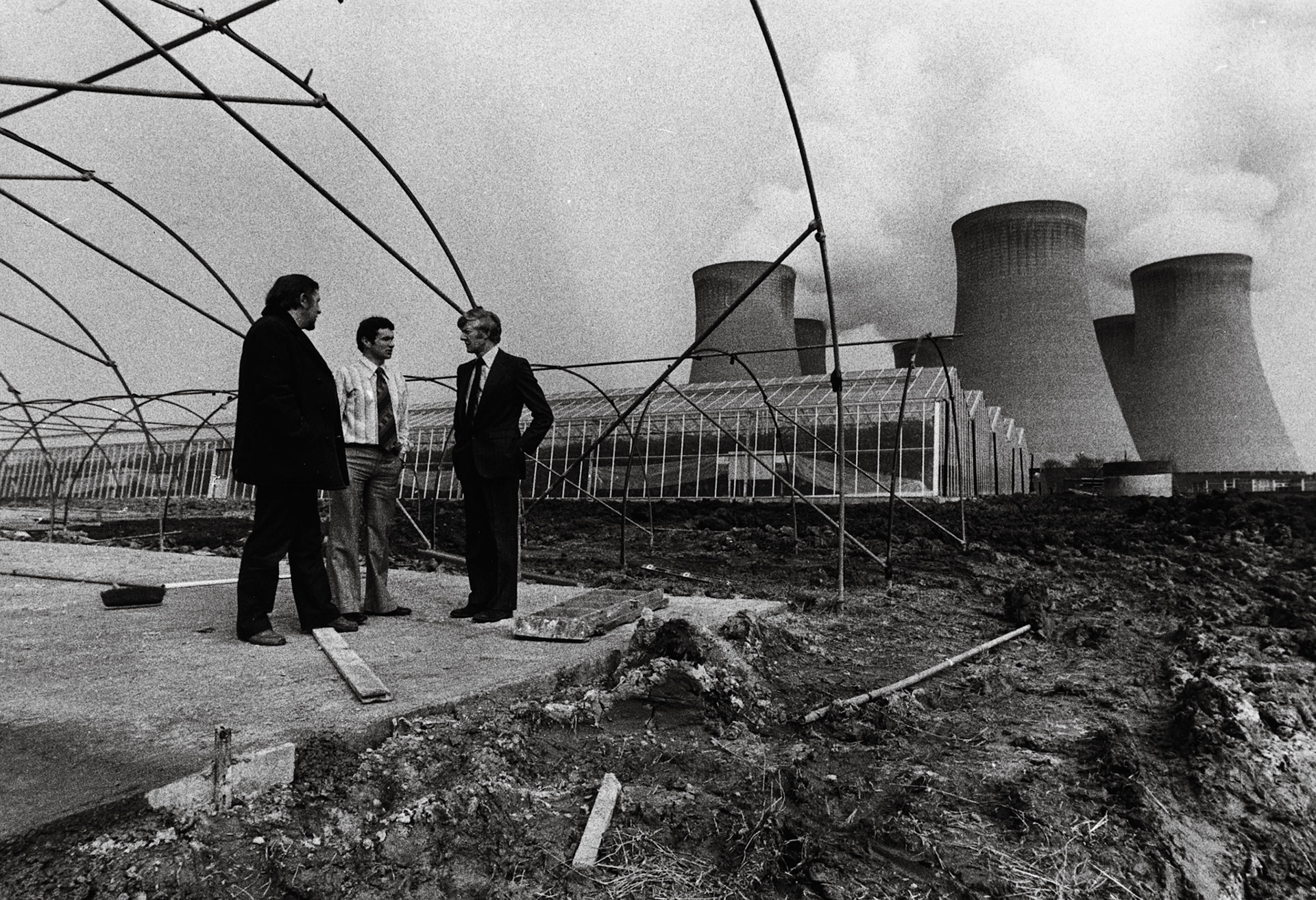 1979 Exel Project at Drax Malcolm Taylor-CEGB, Deryck Ryall-Manager and Horticulturalist, Brian Gray (Express)  (Courtesy Tim Gray)