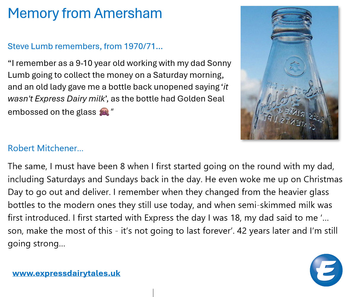 2026 Memories from Amersham, contributed by Steve Lumb and Robert Mitchenor.