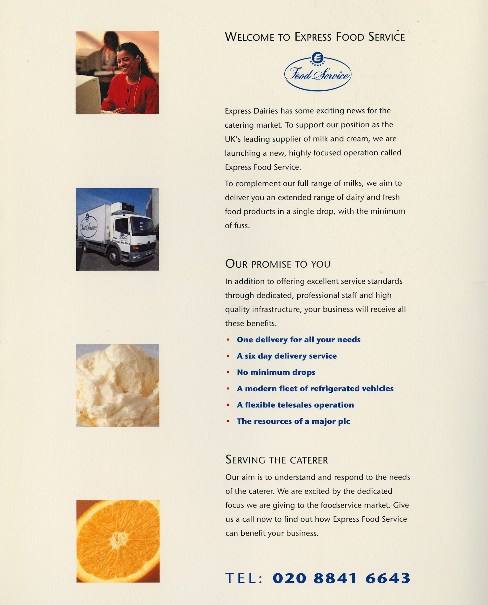 2001 Food Service Brochure Cover (Courtesy Dave Fane)