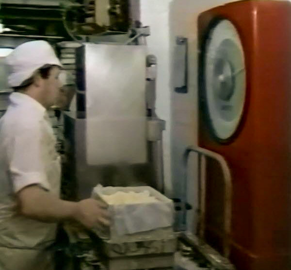 1989 Reece's Creamery-Cheshire Cheese Production-each mould is weighed