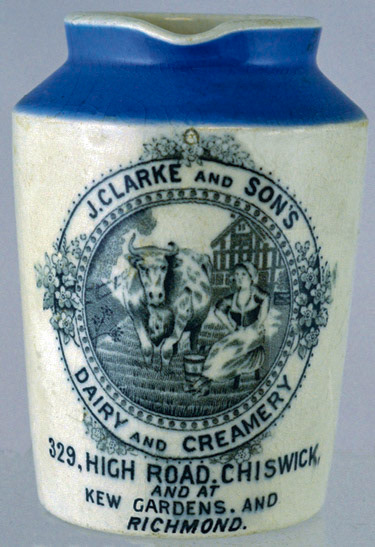 1913 Cream Jar advertising the newly opened Chiswick shop. (Courtesy Twickenham Park Residents Association)