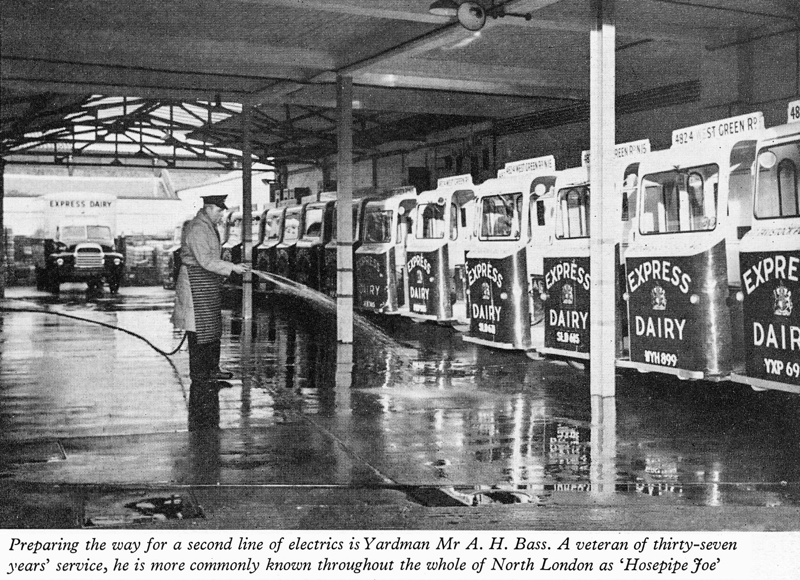 1961 West Green Road, Tottenham-Yardman A.H. Bass "Hosepipe Joe". (Express News Spring 1961)