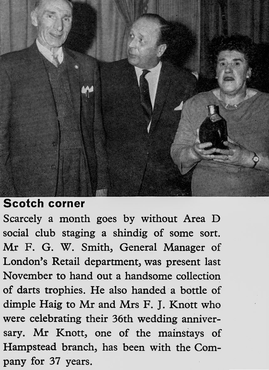 1965 Mr F.G.W. Smith handing out trophies in Area D. (April Express News)