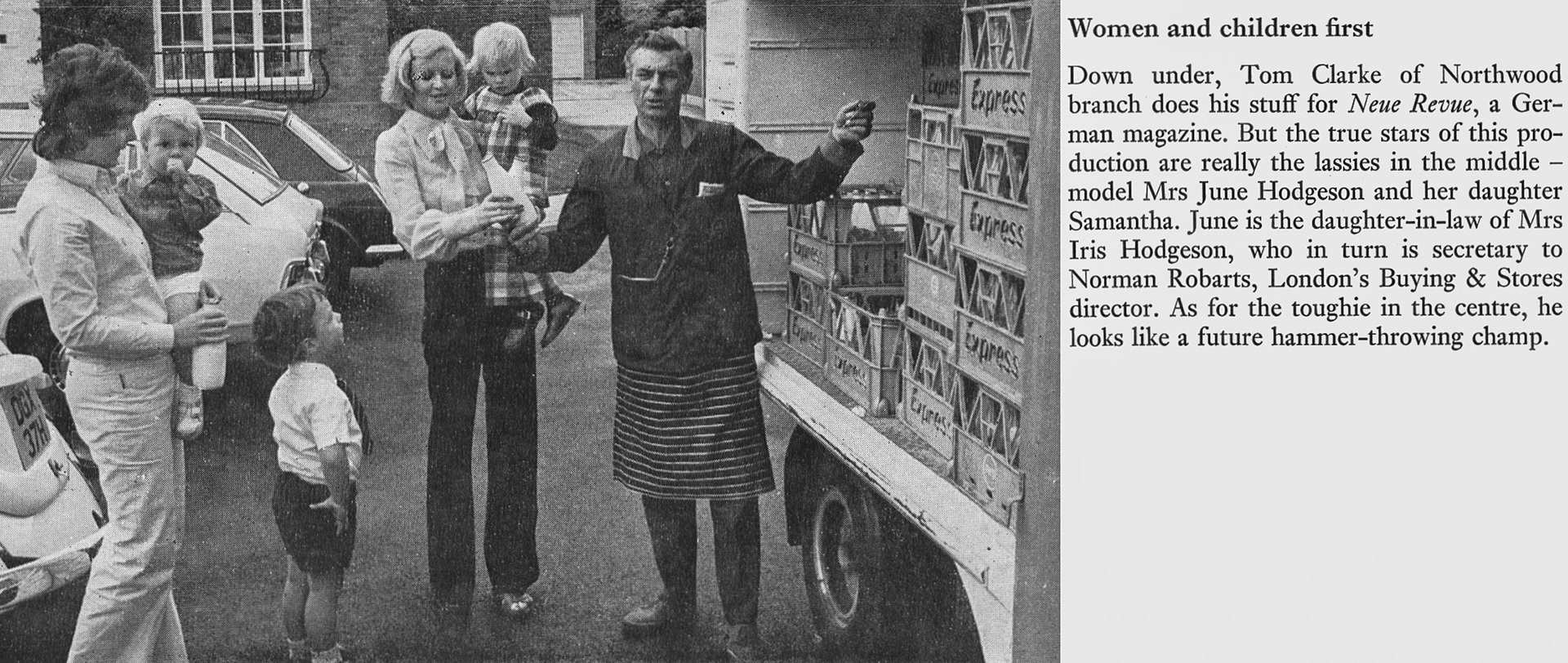 1972 Northwood milkman Tom Clarke in photo shoot. (Express News Christmas)