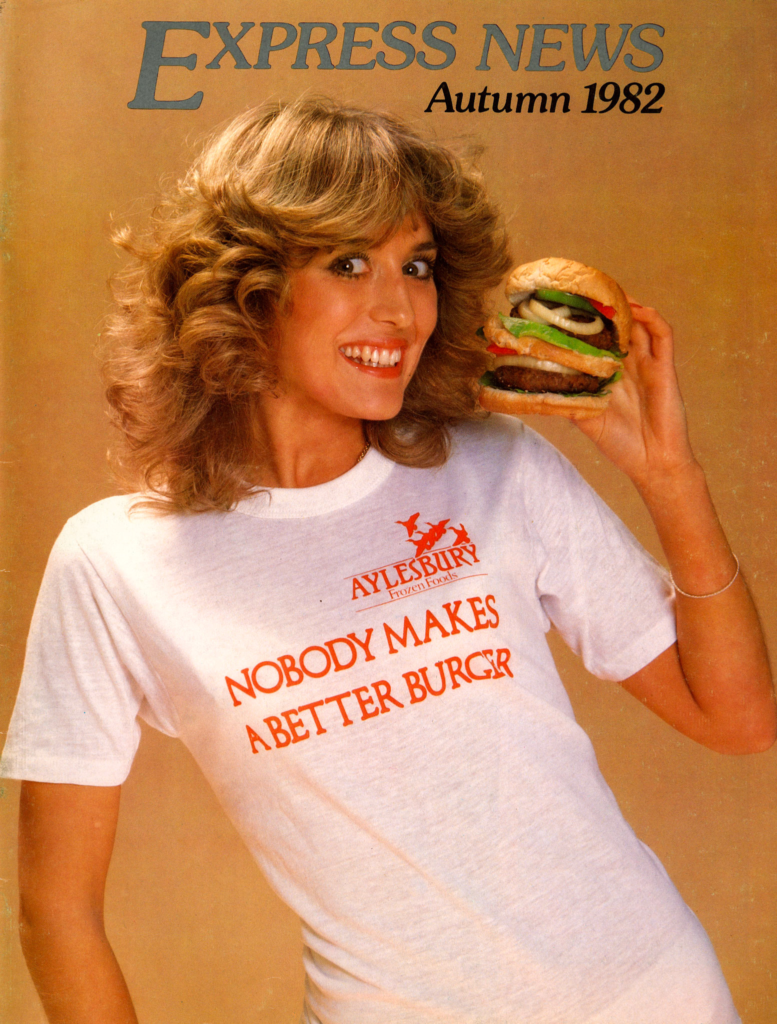 1982 Angie Tanner from Express Foods Aylesbury, where she works. She was a contestant in the Miss UK beauty contest.