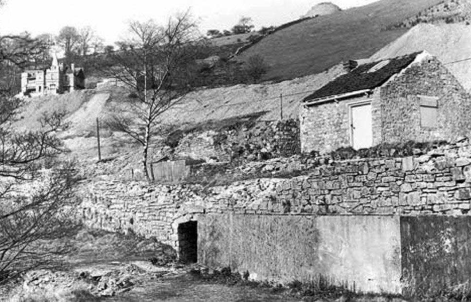 1940's ? Ecton Creamery. Alan Salt comments "Most of the old mine buildings and the Cheese factory have gone in this photo, I can remember going in the remains of the little shed- I think it finally went altogether in the late 80's, just a bit of concrete base left last time I looked," (Courtesy Alan Salt)