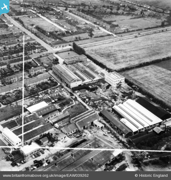 1951 South Ruislip site, prior to Express Dairy - The Air Control Installation Works, facing 297° (Courtesy Mark Amies, from Britain From Above, https://www.britainfromabove.org.uk/image/EAW039262