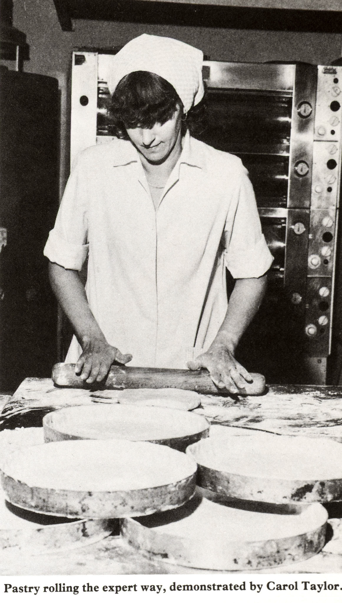 1979 Carol Taylor rolling pastry for quiches at Littleglade. (Express News Autumn)