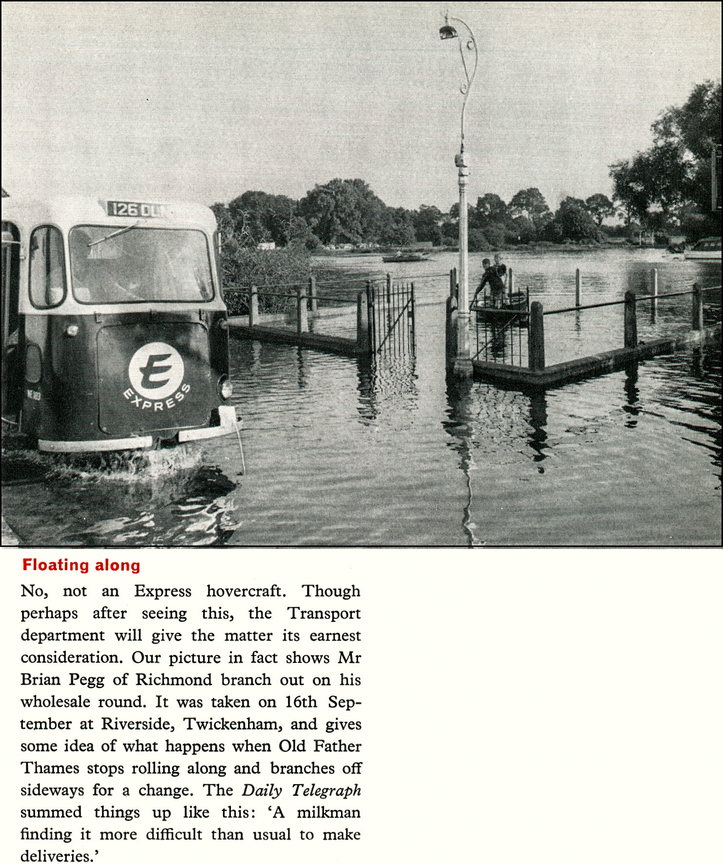 1966 Richmond roundsman Brian Pegg making a delivery! (Express News Autumn &amp; Christmas)