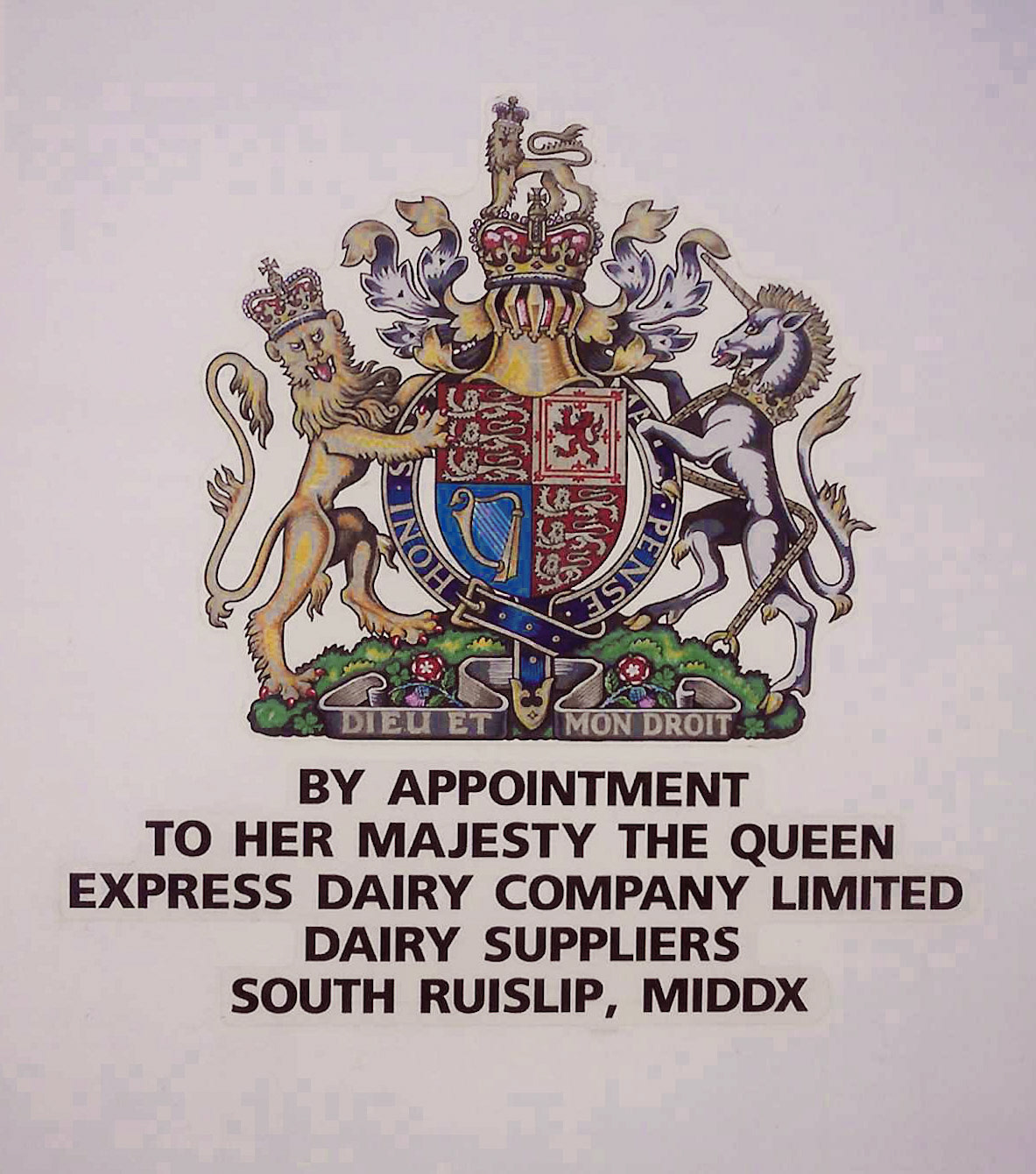 Royal Warrant, Express South Ruislip (Courtesy Paul Luke)