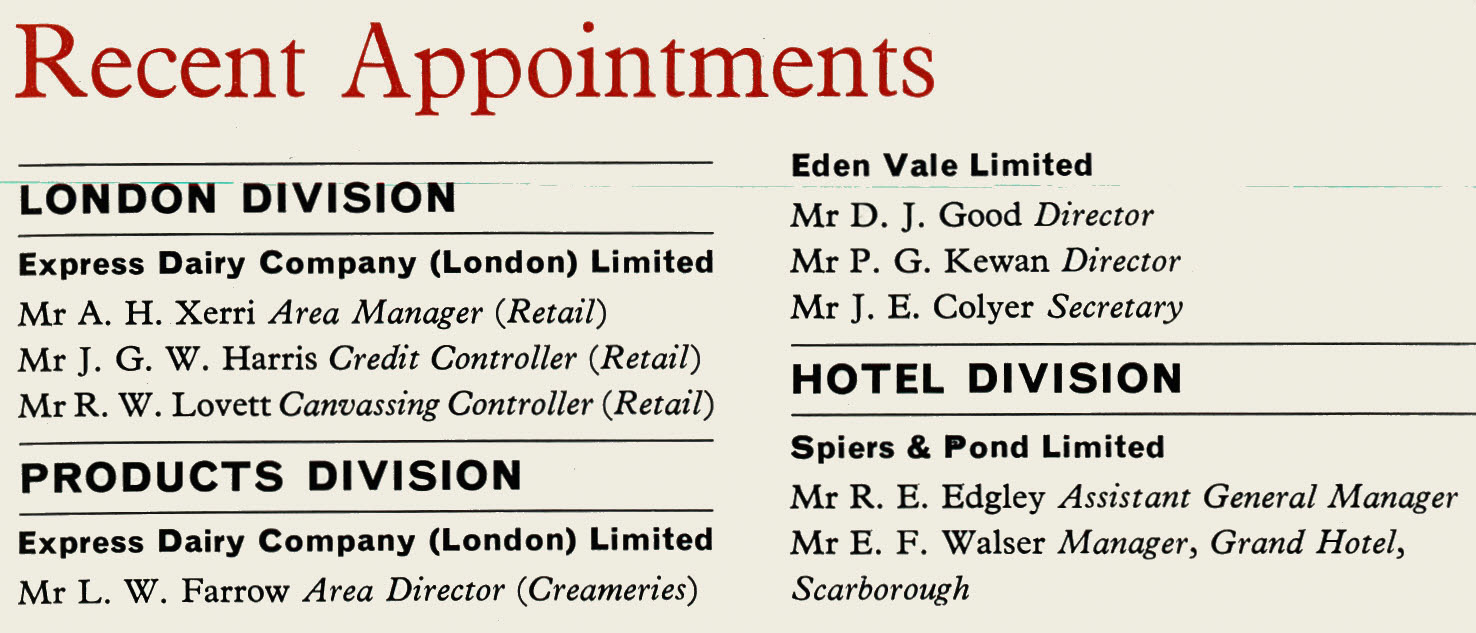 1965 Recent Appointmenrs (Express News Christmas)