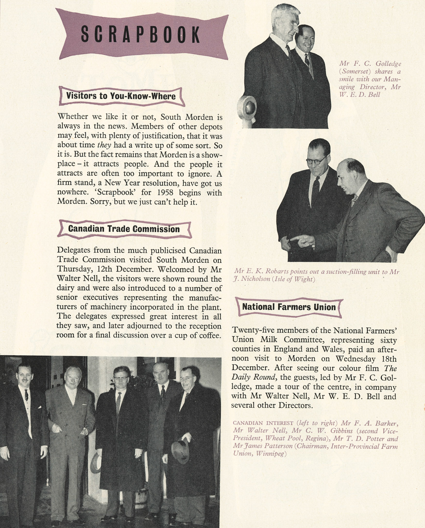 1958 More visitors to South Morden Processing, a year after its opening