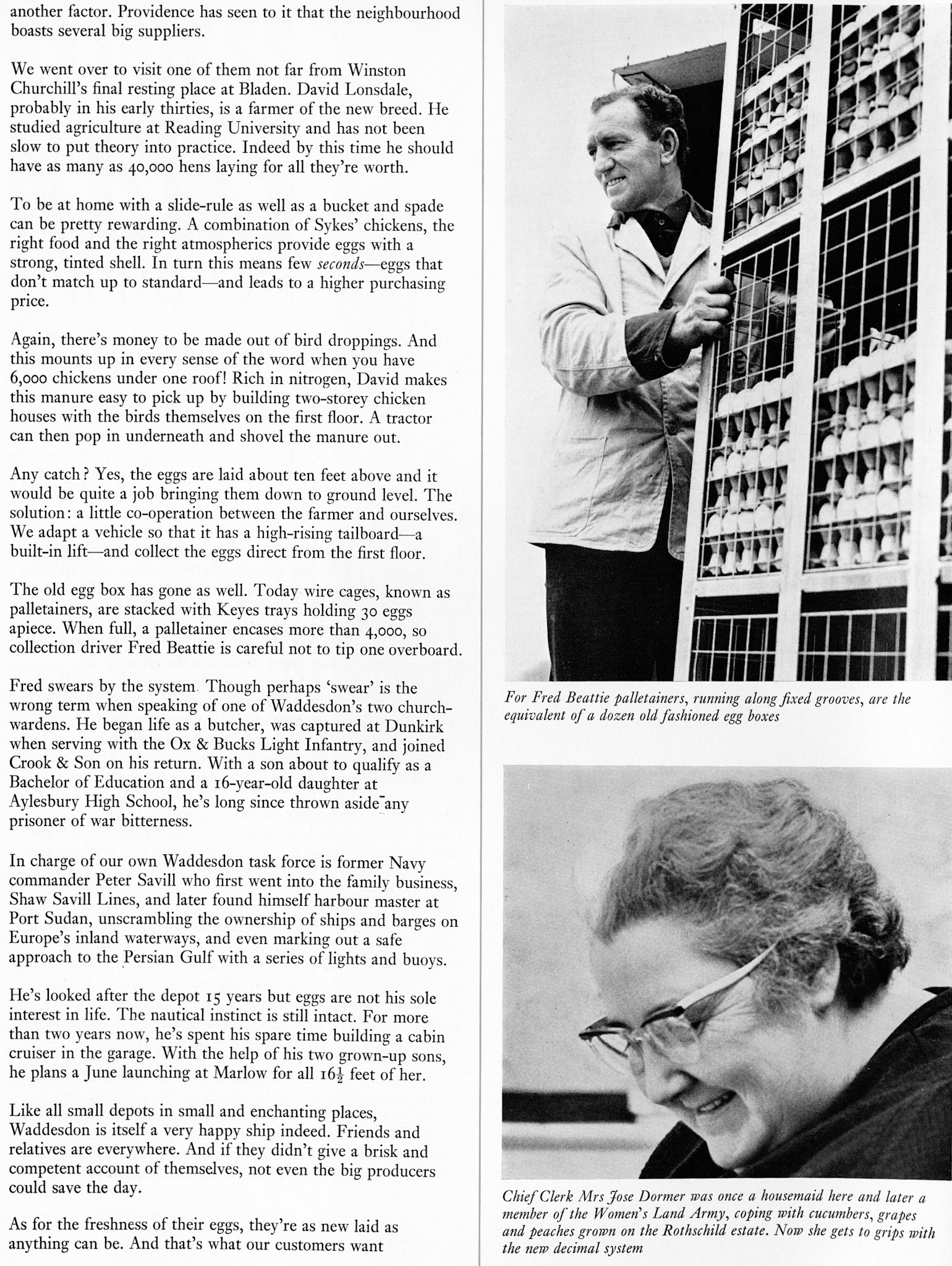 1971 Rationalisation of egg packing - Waddesdon Depot