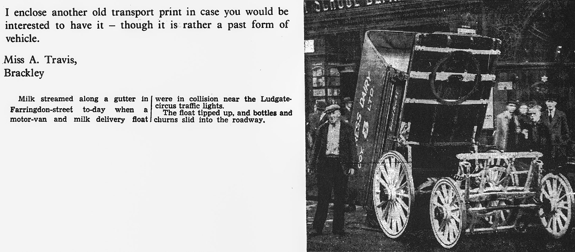 1920's? Farringdon Street accident. (Express News Autumn 1978)