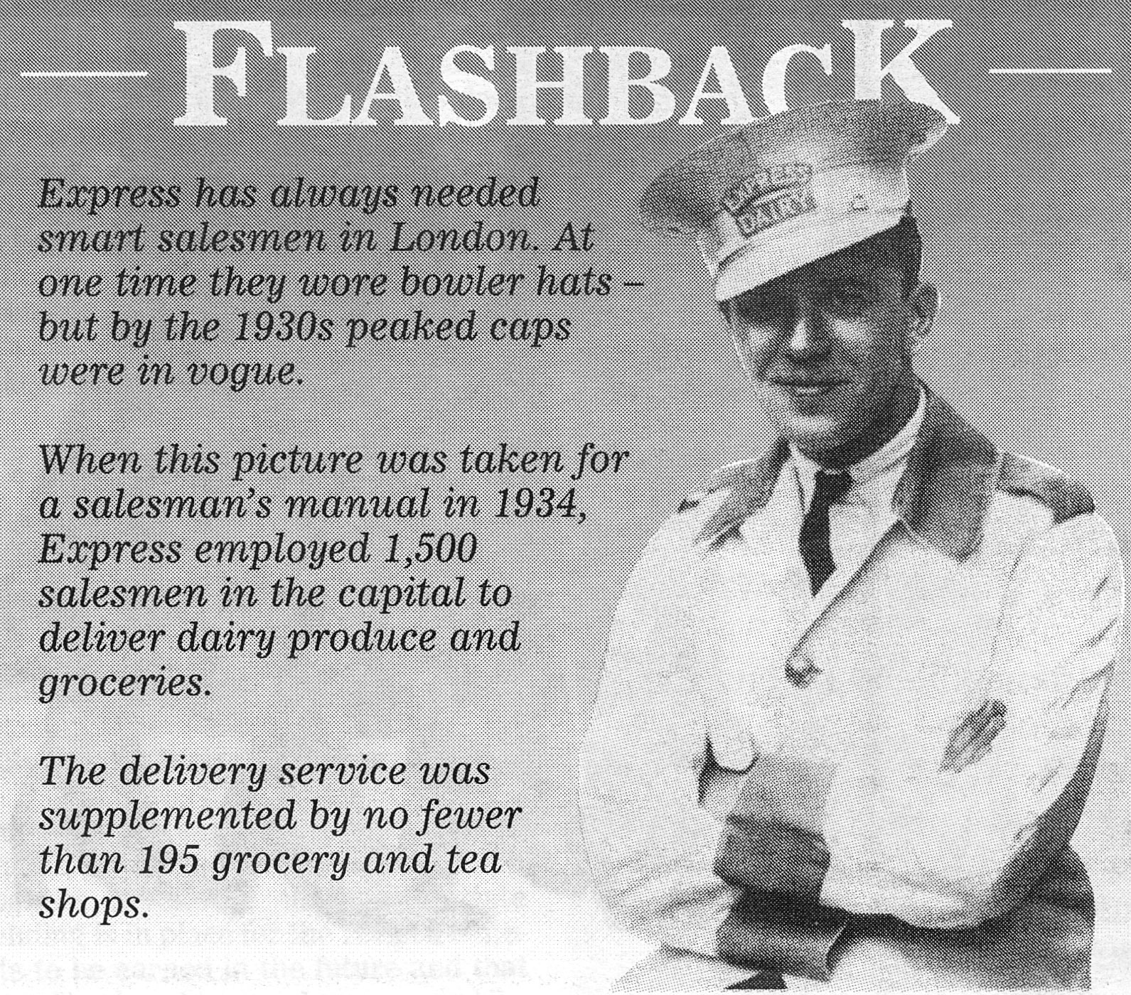 1934 Express peaked hat worn by 1500 salesmen. (Express News December 2002, courtesy Paul Luke)