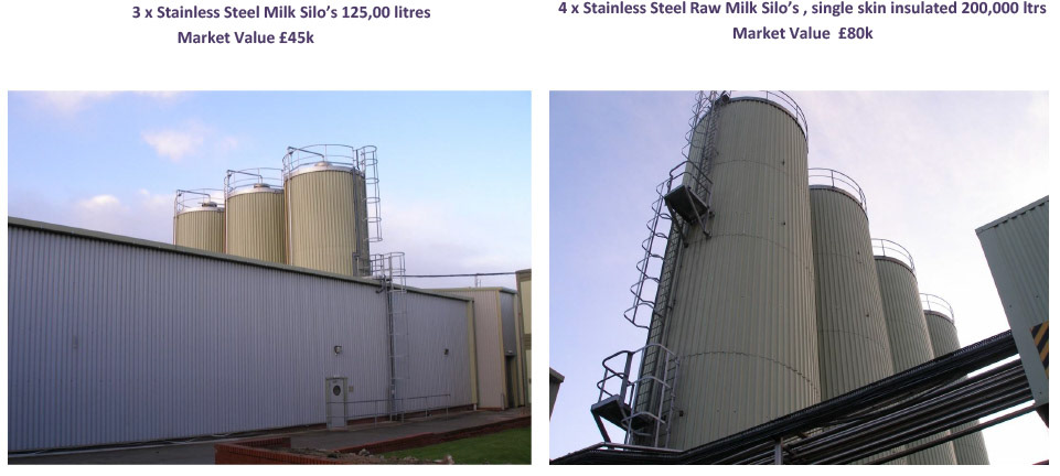 2012 Minsterley: Site Service and Storage Equipment-Milk Silos.  (Greencore Asset Sale on purchase by Muller, Courtesy Paul Bloor)