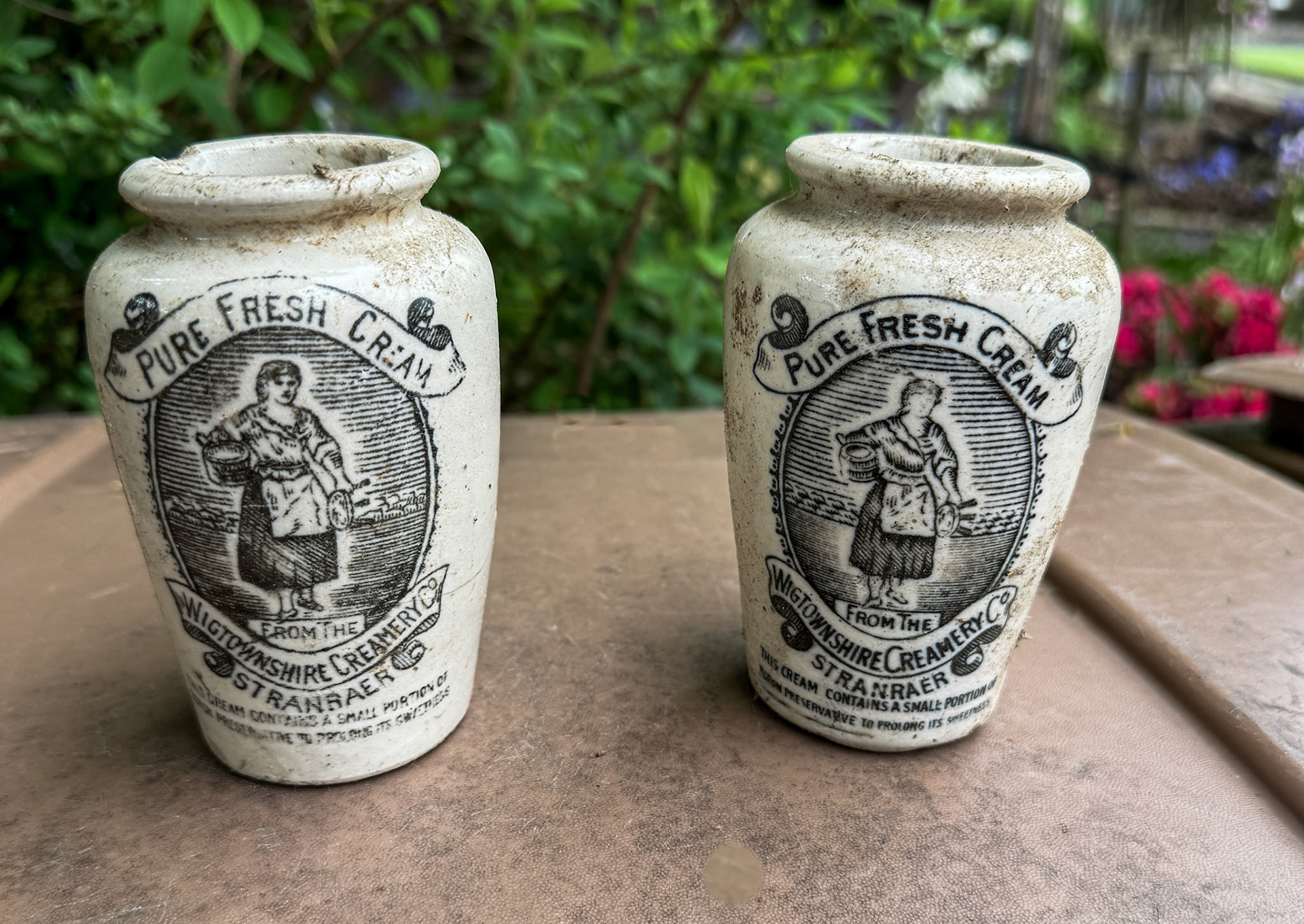 2026 Pair of cream jars from Wigtownshire Creamery Co., Stranraer. (Photos by Peter Roper, from Towerhill farm, Kilmaurs)