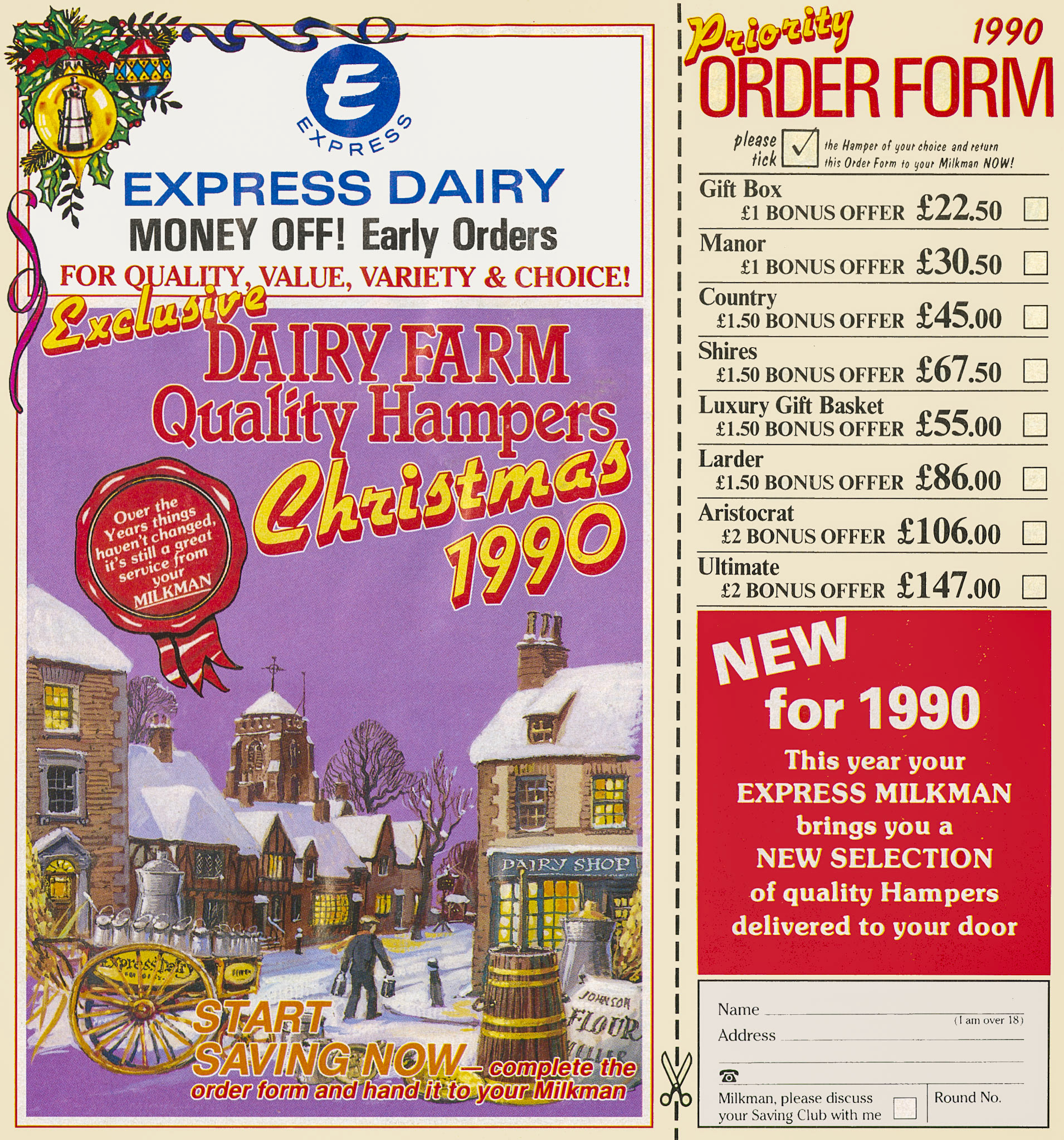 1990 Christmas Hampers leaflet (Courtesy Paul Luke)