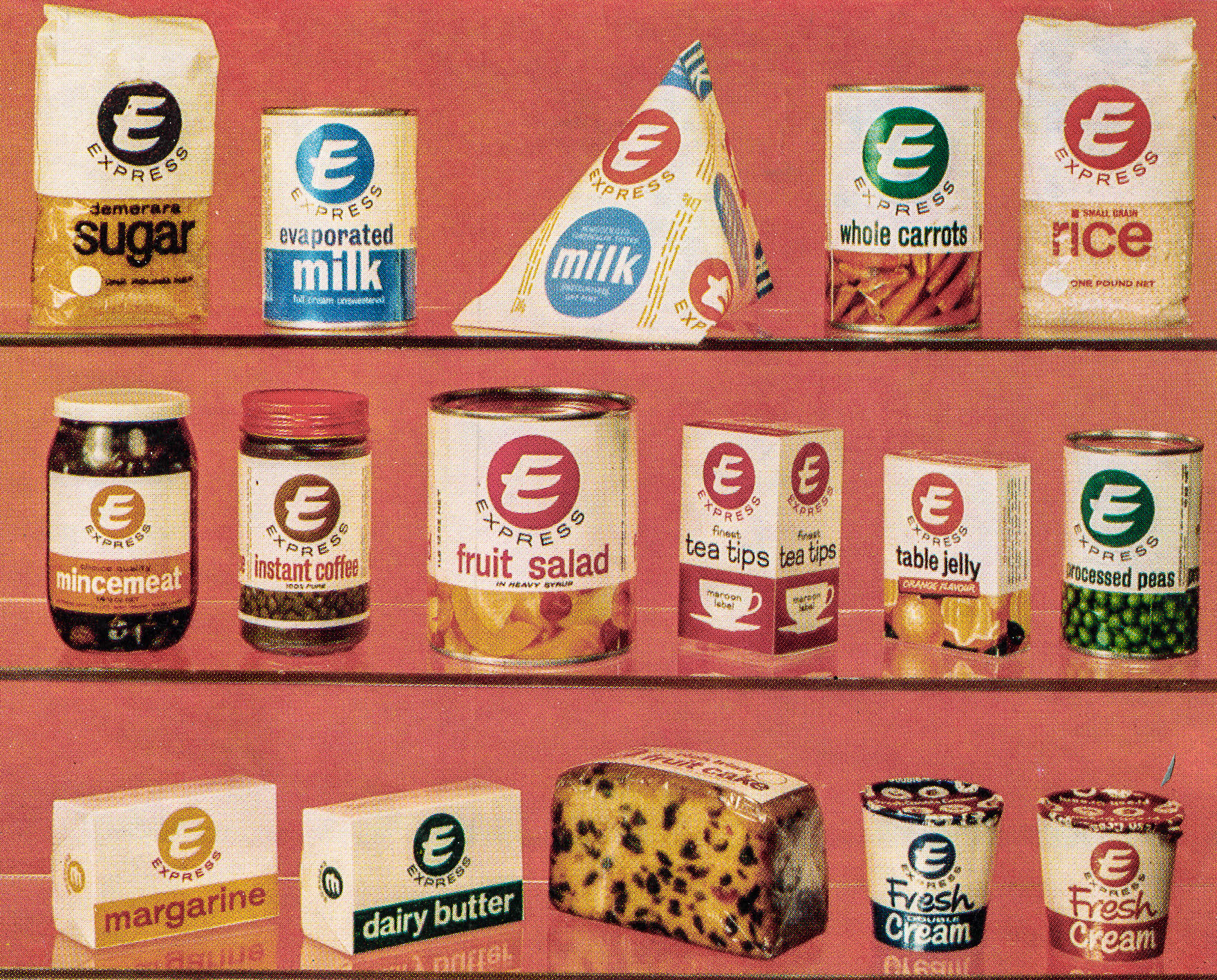 1960's Express packaging designs. (From Express Story 1864 - 1964)