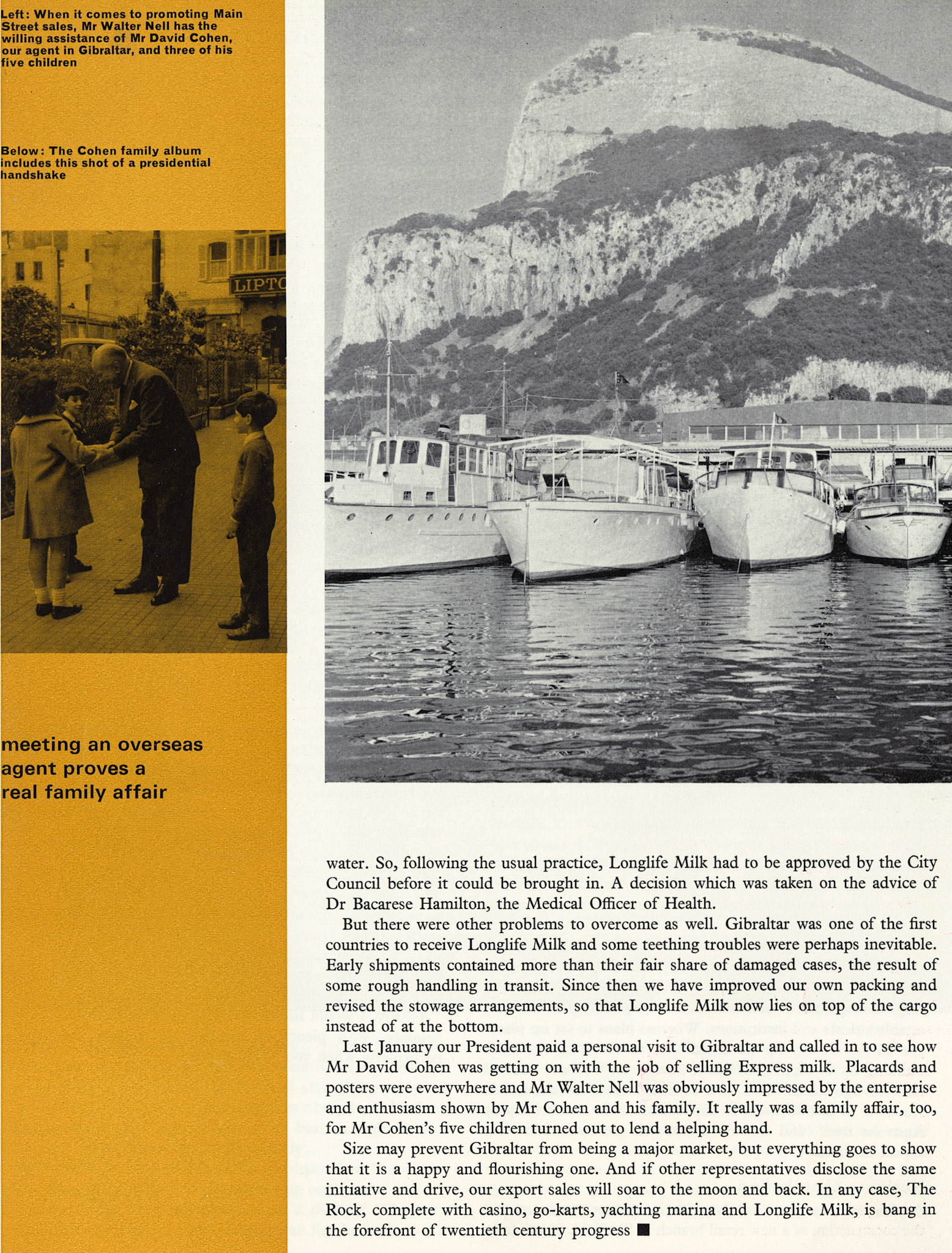 1966 UHT Milk exports to Gibraltar (Courtesy Beryl Purslove)