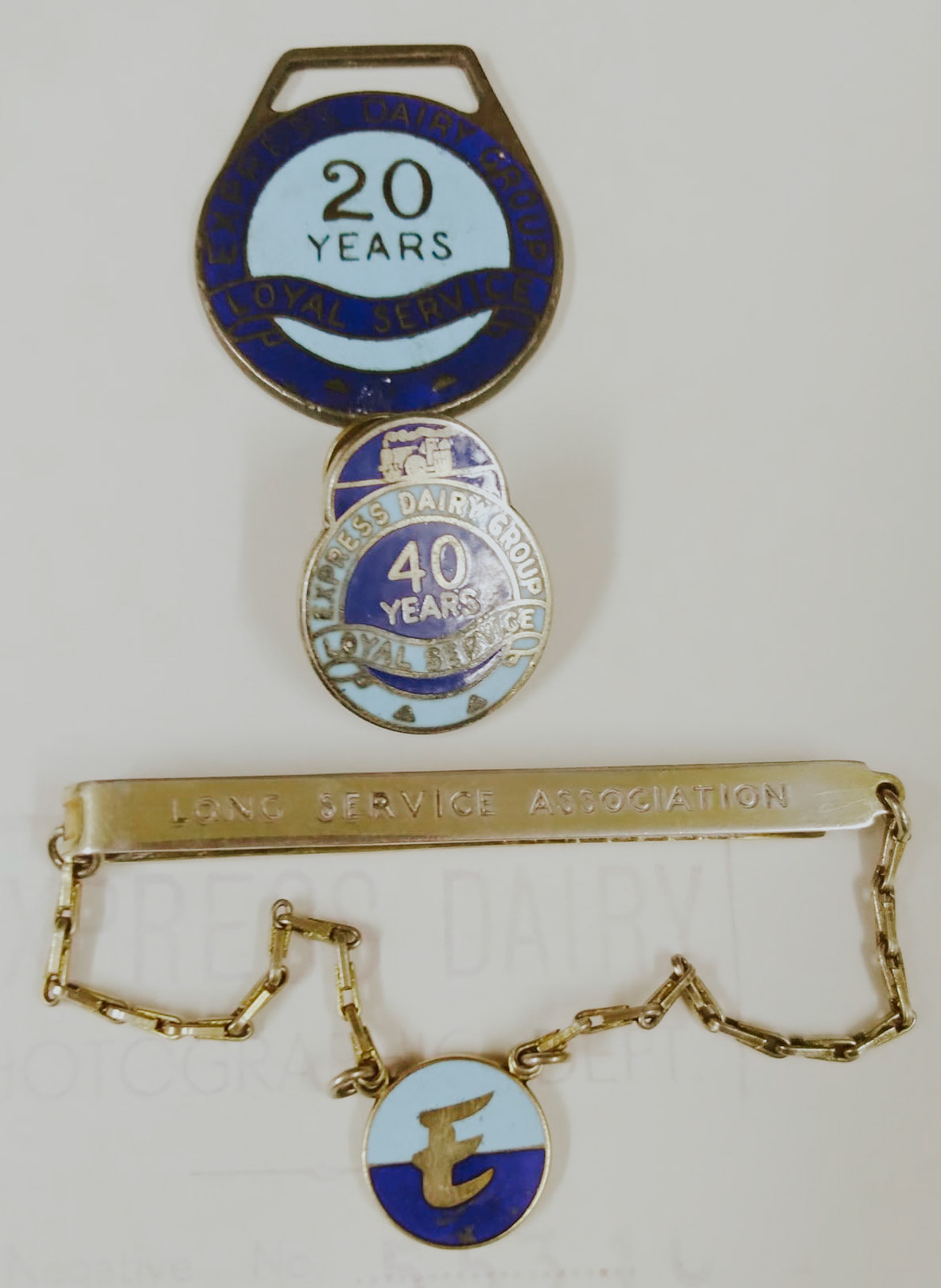 1971 Bob Wastell's Long Service awards - 40 years (Courtesy Brian Wastell)