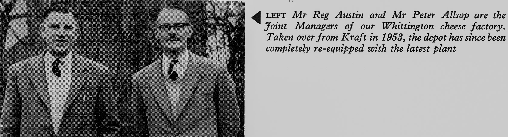 1960 Whittington Joint Managers Reg Austin and Peter Allsop. (Express News Summer)