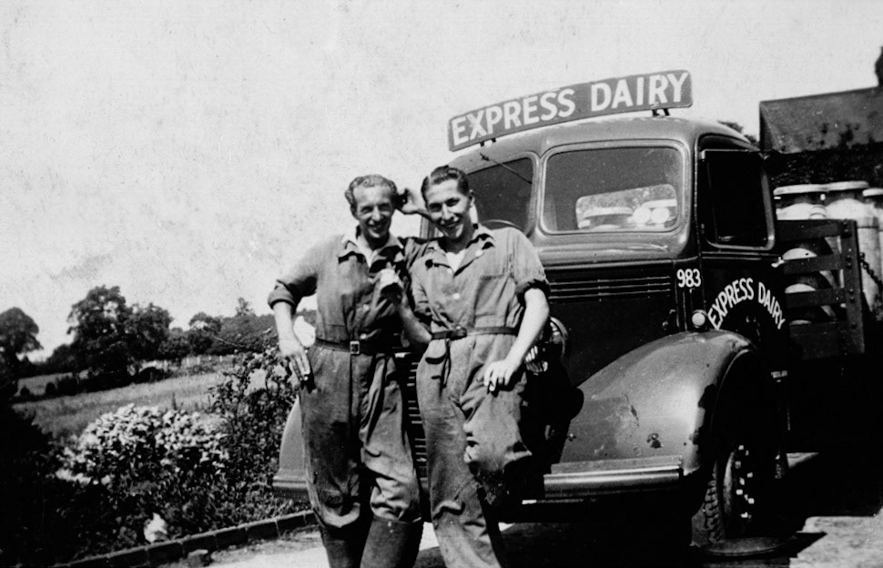 1950's Graham Sweetland and Ken Davey, Seaton Junction (Courtesy Keith Sweetland)